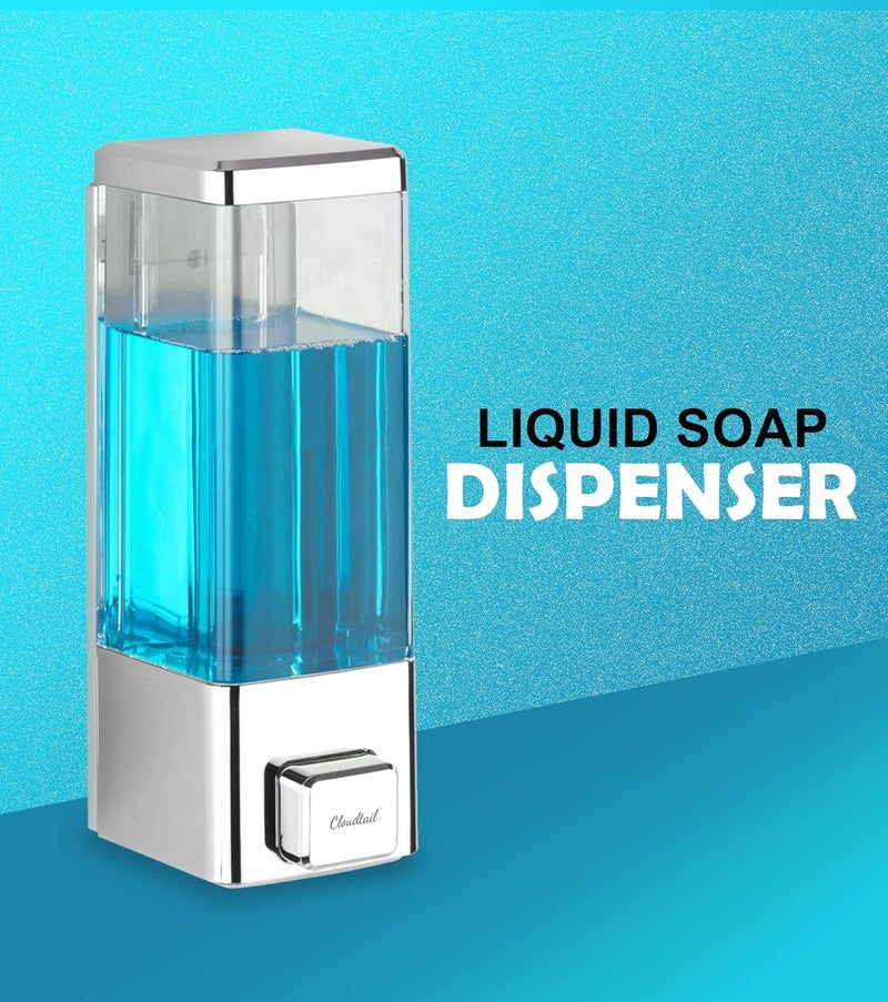 Cloudtail Cloudtail Push ButtonSoapConditionerShampooSanitizerGelFoamLiquidLotionHandwashDispenserWall MountedIdeal ForKitchenBathroomWash BasinMaterialAbsCapacity350MlColorSilverSet Of 1  - Image 2