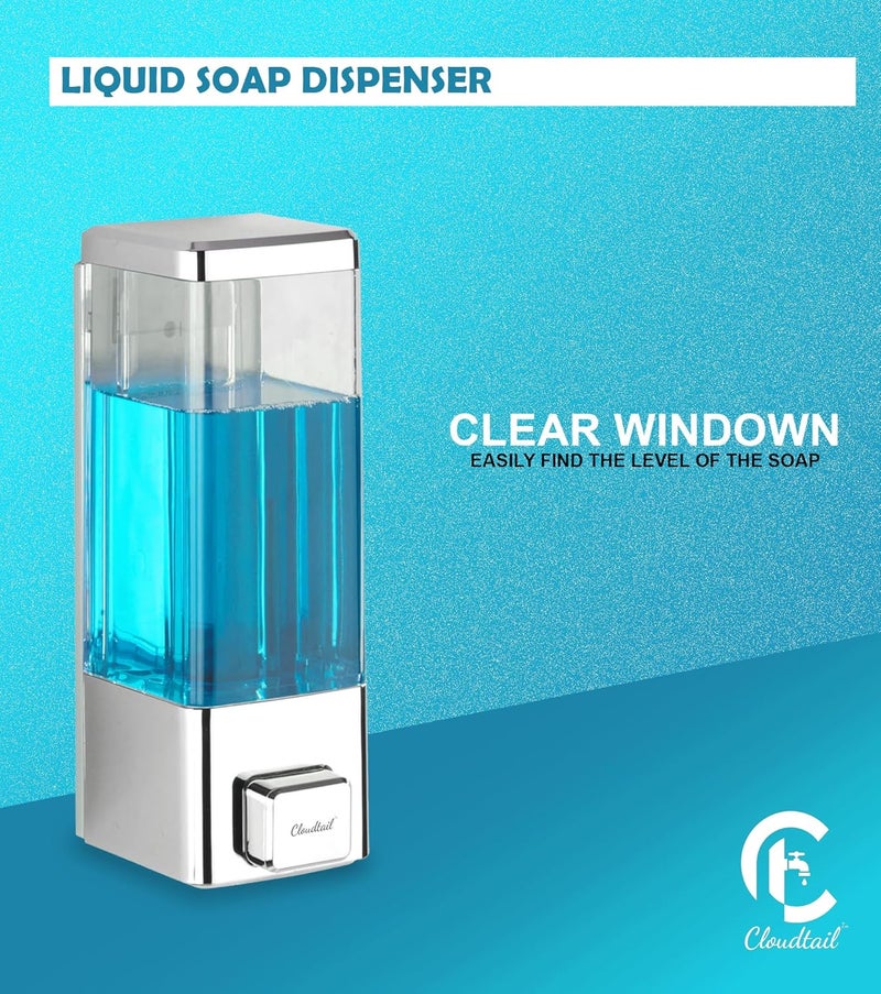 Cloudtail Cloudtail Push ButtonSoapConditionerShampooSanitizerGelFoamLiquidLotionHandwashDispenserWall MountedIdeal ForKitchenBathroomWash BasinMaterialAbsCapacity350MlColorSilverSet Of 1  - Image 4