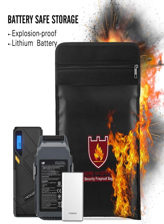 موكو حقيبة نقود ومستندات مقاومة للحريق، منظم مستندات موكو، مقاس 15 بوصة × 11 بوصة، مقاومة للحريق والماء، حامل نقود ومظاريف، لحماية مقتنياتك الثمينة، مستنداتك، أموالك، إغلاق بسحاب للحماية، لون أسود - Image 4