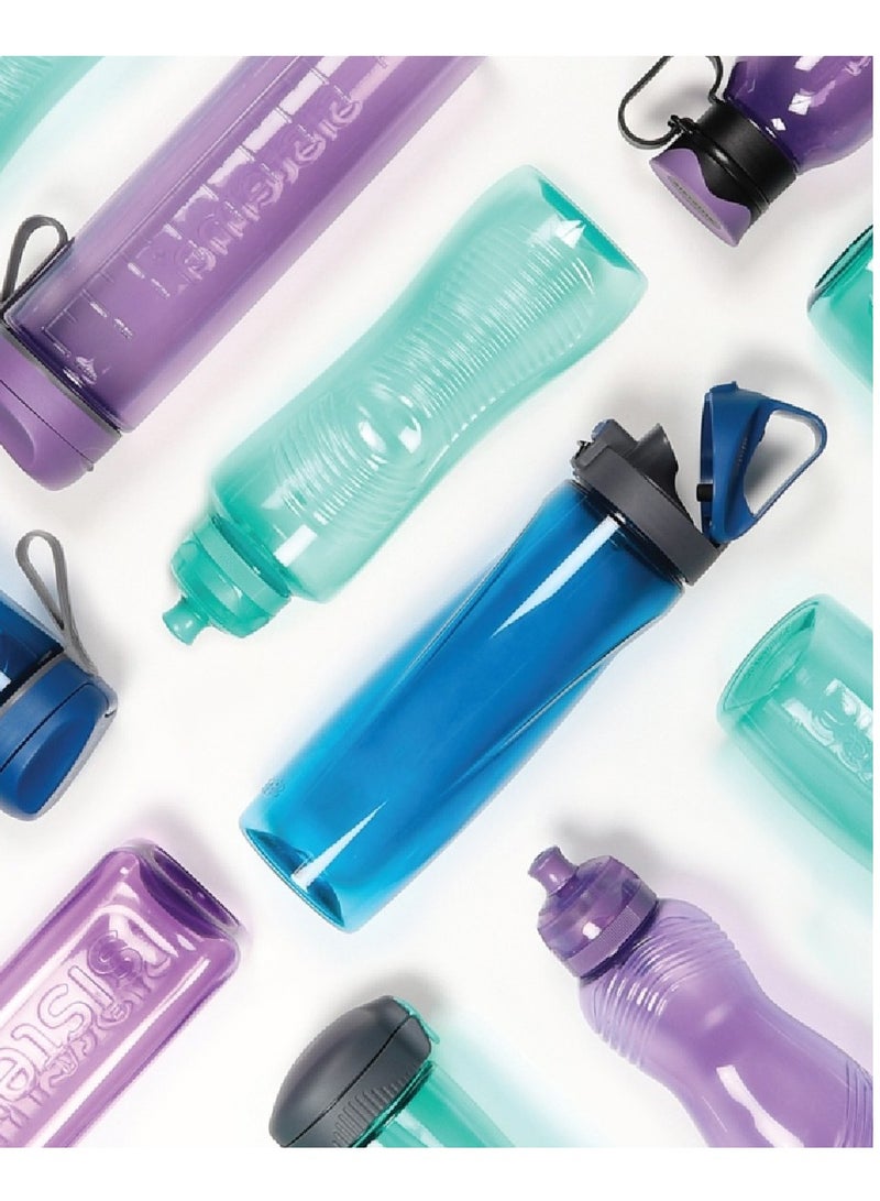 sistema زجاجة ضغط سيستما هليكس: زجاجة رياضية وزجاجة ضغط، رفيق الترطيب، زجاجة للياقة البدنية، أثناء التنقل - أزرق - 600 مل - Image 3