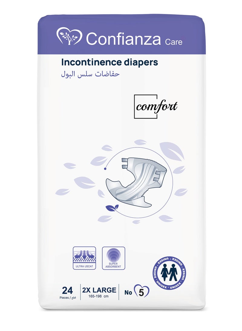 Confianza Comfort Diapers for Adults - 24 Pieces Size: 2XL  - Image 1