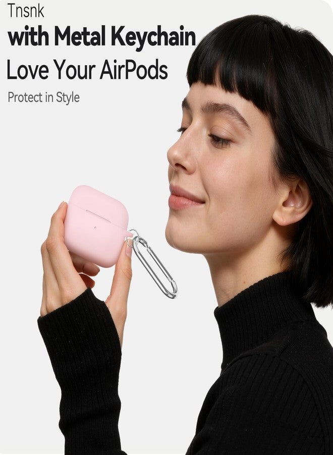 TNSNK for AirPods Pro 3 Case 2025, Soft Silicone Case Compatible with Apple Airpods Pro 3rd Generation Cover with Cleaner & Keychain for Women Men Girly, Anti-Scratch,Drop Protection, Pink - Image 3