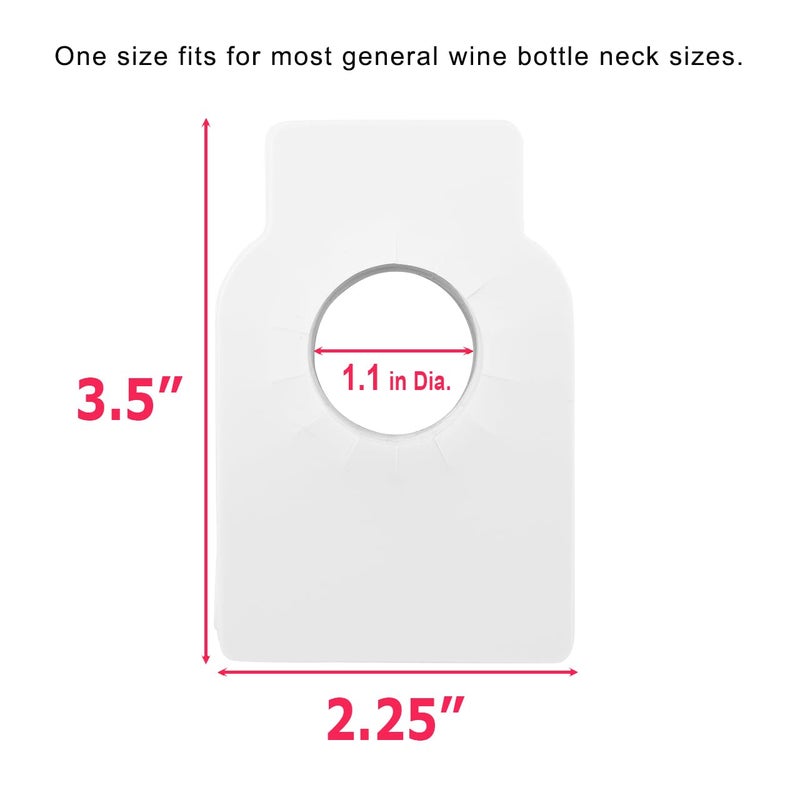 Cosmos 100 Pcs Wine Bottle ID Tag Wine Cellar Tags Beverage Neck Hanging Label Gift Rack Marker Bottle Label for Tasting Storage Labelling & Collection, Write by Marker Pen (White) - Image 2