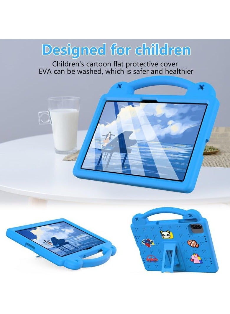 Kids Case Compatible with Honor Pad X8a 11-inch 2024 Anti-Fall Shockproof Stand Hand-Held EVA Protective Cover for Honor Pad X8a (Sky Blue) - Image 2