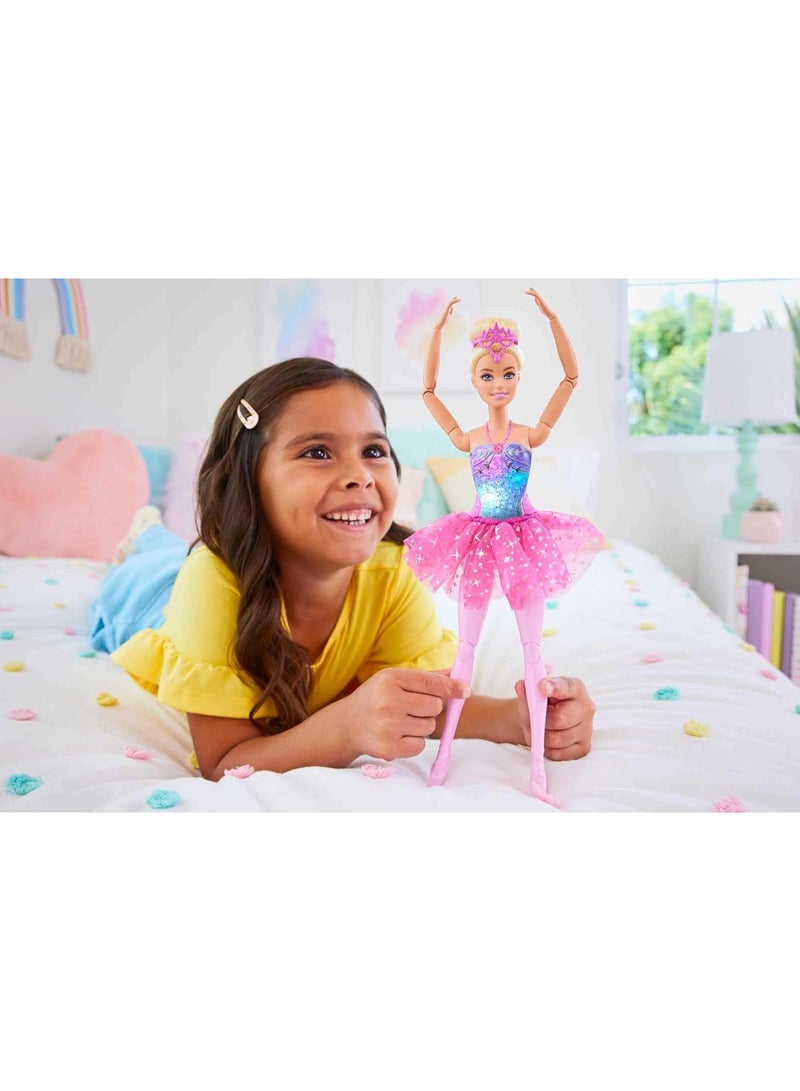 Barbie Dreamtopia Twinkle Lights Ballerina Doll, Blonde with Light-Up Feature, Tiara and Tutu - Image 2