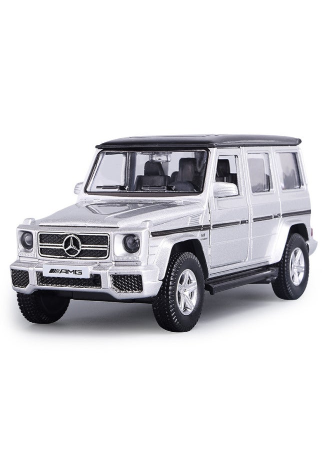 نموذج سيارة للطرق الوعرة من Ma Ke Matai Yufeng Mercedes-Benz G63AMG من خليط معدني للأطفال يعود إلى طراز السيارة الأصلي المعتمد - اللون: أبيض - Image 4