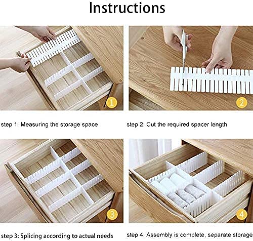 HETARMI ENTERPRISE Hetarmi Adjustable Stretchable Interlocking Drawer Clapboard DividerGrid Closet Sorting PartitionPlastic Strips Separators Cabinet Storage Box SocksMakeup1 Set of 6 PcMulti Color - Image 4