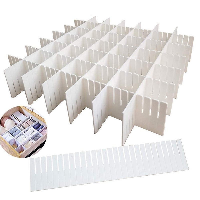 HETARMI ENTERPRISE Hetarmi Adjustable Stretchable Interlocking Drawer Clapboard DividerGrid Closet Sorting PartitionPlastic Strips Separators Cabinet Storage Box SocksMakeup1 Set of 6 PcMulti Color - Image 1