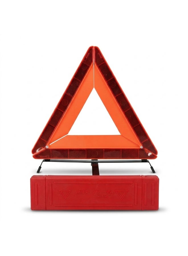 SolidX Emergency Car Warning Reflective Triangle Large with Storage Case – Foldable Emergency Road Safety Triangle for Breakdown & Hazard Alert - Image 1