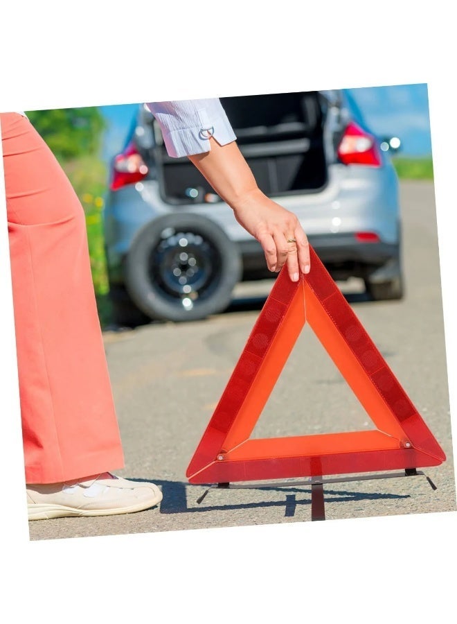SolidX Emergency Car Warning Reflective Triangle Large with Storage Case – Foldable Emergency Road Safety Triangle for Breakdown & Hazard Alert - Image 2