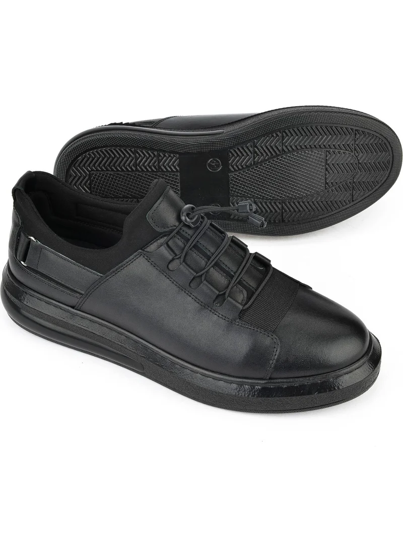 زيا , Men's Leather Sneakers 143423Z702 Black