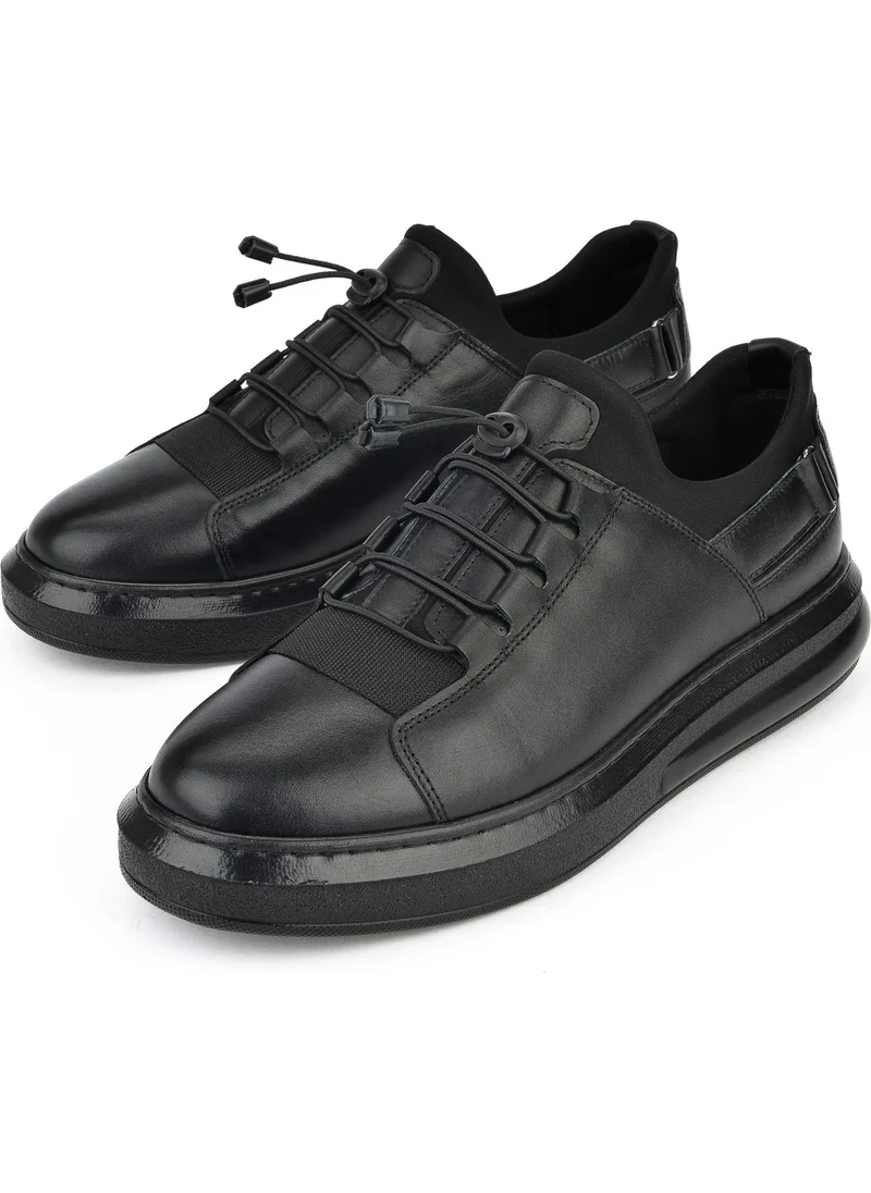 زيا , Men's Leather Sneakers 143423Z702 Black