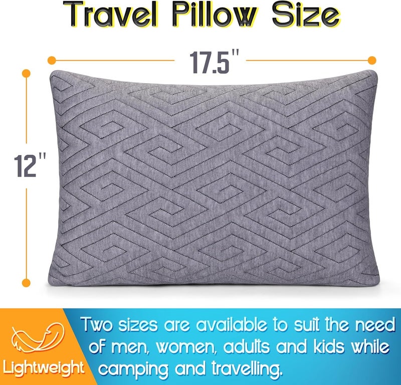 1 MIDDLE ONE Travel Pillow for Sleeping Camping, Memory Foam Small Pillow with Breathable Cover for Backpacking, Airplane, Car (17.5 x 12 Inch) - Image 2