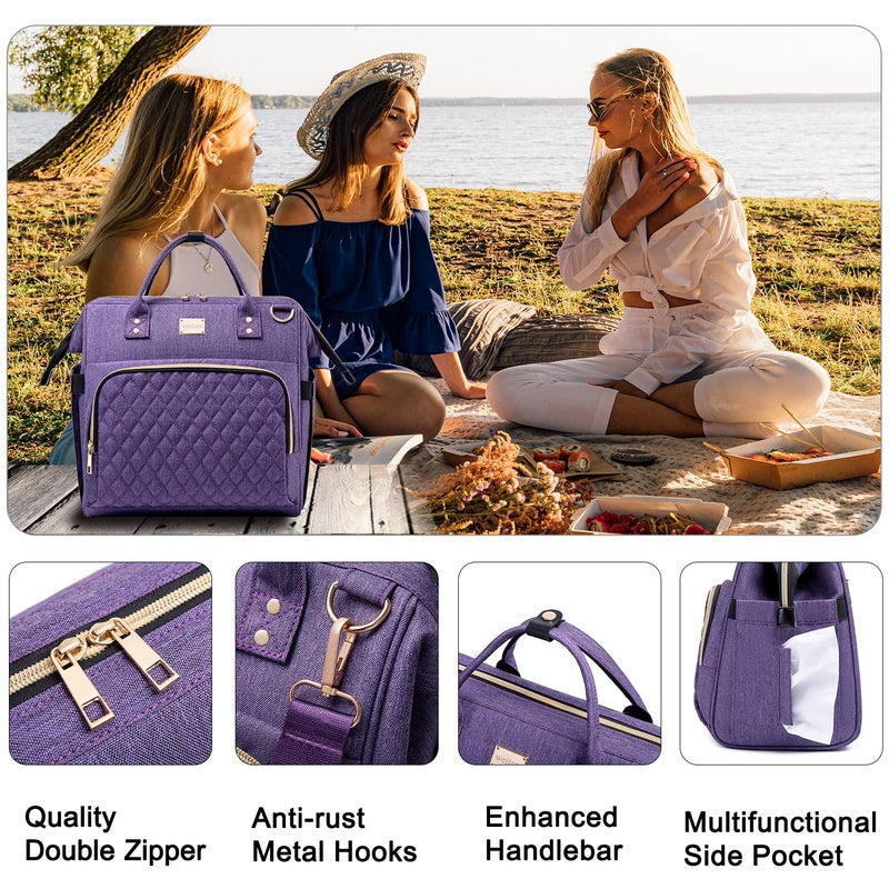 Weitars Lunch Bag for Women Cute Lunch Bag For Work,Insulated LunchBox Lunch Purse Leakproof Wide-Open Lonchera Lunchbag Lunch Tote With Pockets And Adjustable Strap For Office Picnic Beach - Image 3