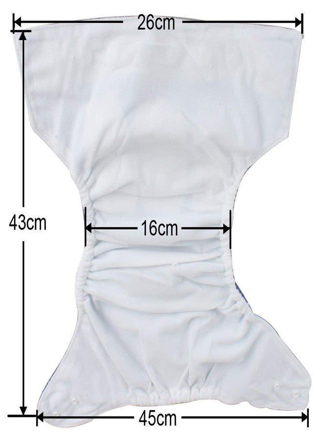 Miracle Moms Reusable Cloth Diaper With Microfiber Insert Adjustable Waist & Height with snap Buttons, Absorbent Insert- Denim Print Cotton Cloth Nappies (Pack of 2 Diaper + 2 Inserts) - Image 5