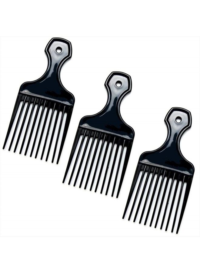 Comfort Axis مشط بلاستيكي صغير ومشط شعر، 3 عبوات، أسود - Image 3