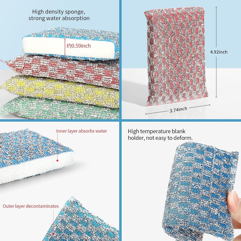 GUEICN Perfect Dish Sponges for Kitchen Multipurpose NonScratch Sponge with Heavy Duty Scouring Power Soft and Quick Cleaning Scrubber for PansOven and Hard Stains 20Pcs - Image 2