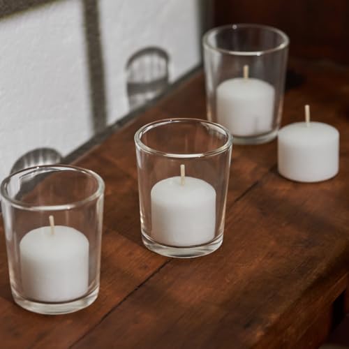 Simply Soson Votive Candles Bulk - 24 White Unscented Candles, 10 Hour Burn Time, Perfect for Weddings, Birthdays & Home Decor - Image 5