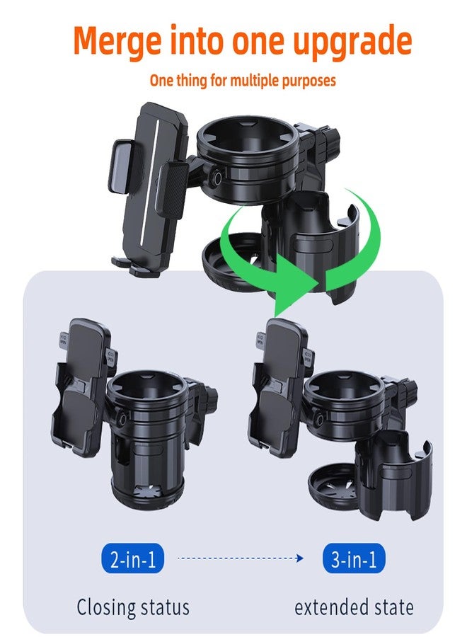 Elecphbo 4-in-1 Universal Stroller Cup Holder - Adjustable Single/Double Cup & Phone Holder, 360° Rotatable, Anti-Slip Silicone Grip, Spill-Proof Design for Baby Strollers, bicycles,Wheelchairs, Shopping Carts - Image 3