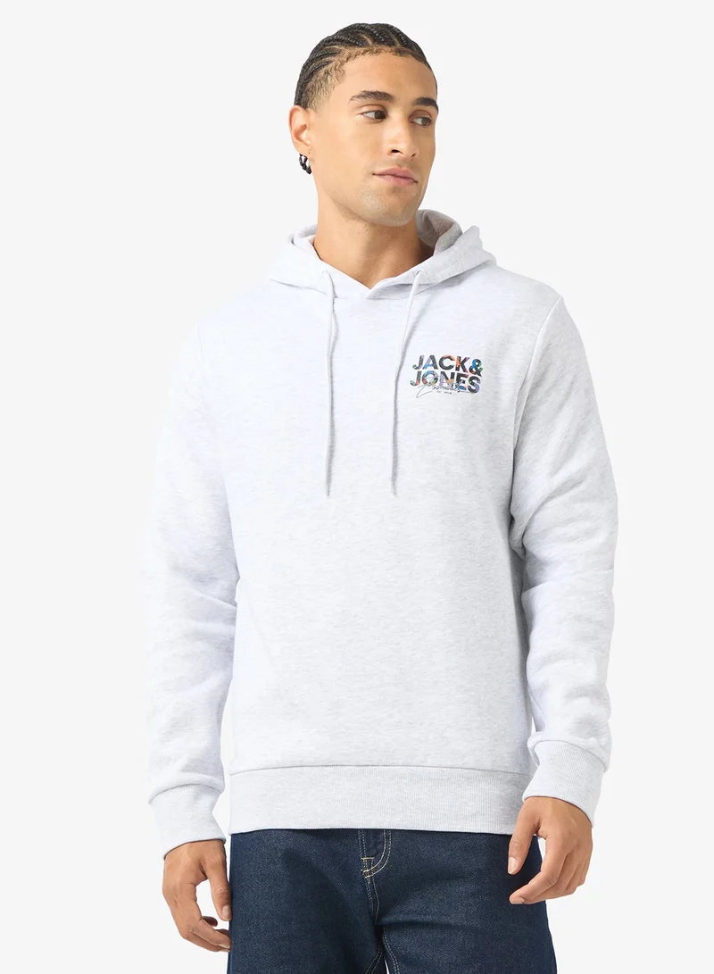 JACK & JONES Logo Regular Fit Pullover Hoodie