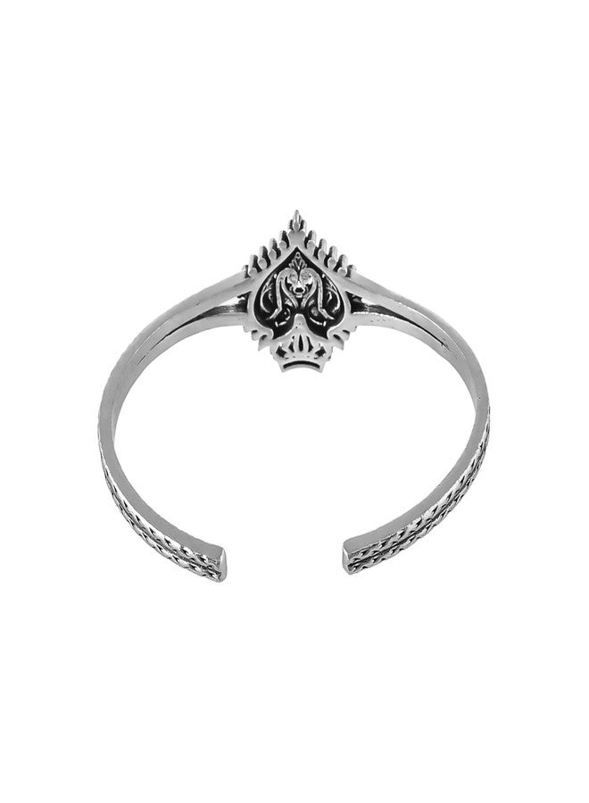 VOYLLA Avalyn Cuff Oxidised Bangle for Women Traditional Ethnic Kada Statement Wrist Jewellery Anti Tarnish Womens Day Gift For Wife Sister Girlfriend | Morni - Image 5