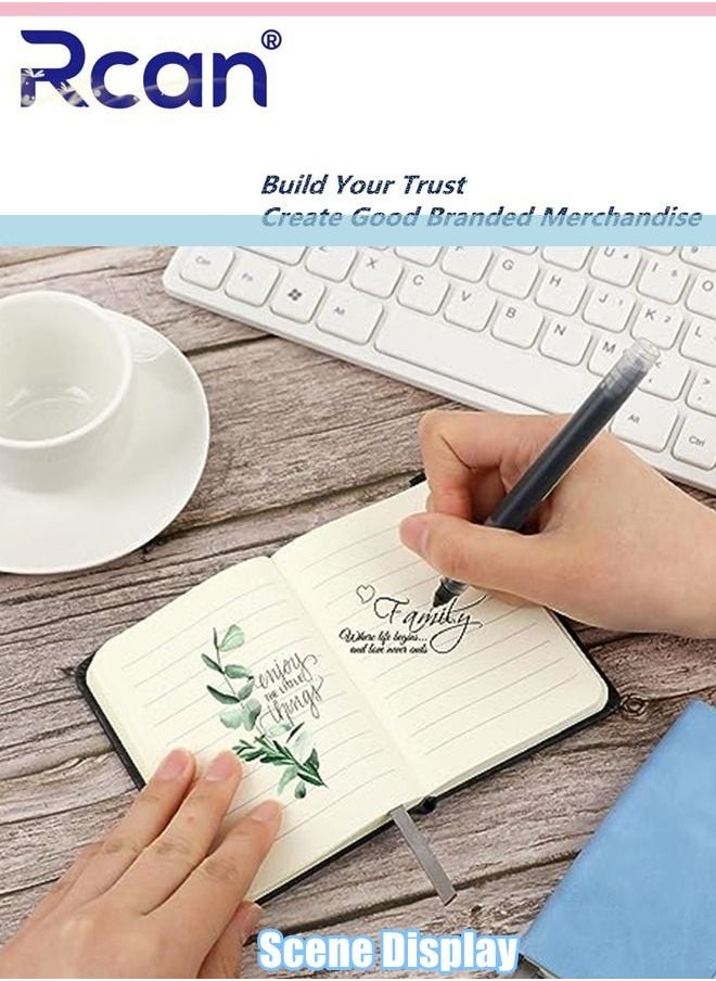 Rcan - 2 Pcs A7 Notebooks Pu Leather Hard Cover Elastic Band Mini Portable Thickened Notepad Memo Travel Diary Pocket Horizontal Line Small Book Suitable for Business Office School Students Family Writing - Image 1
