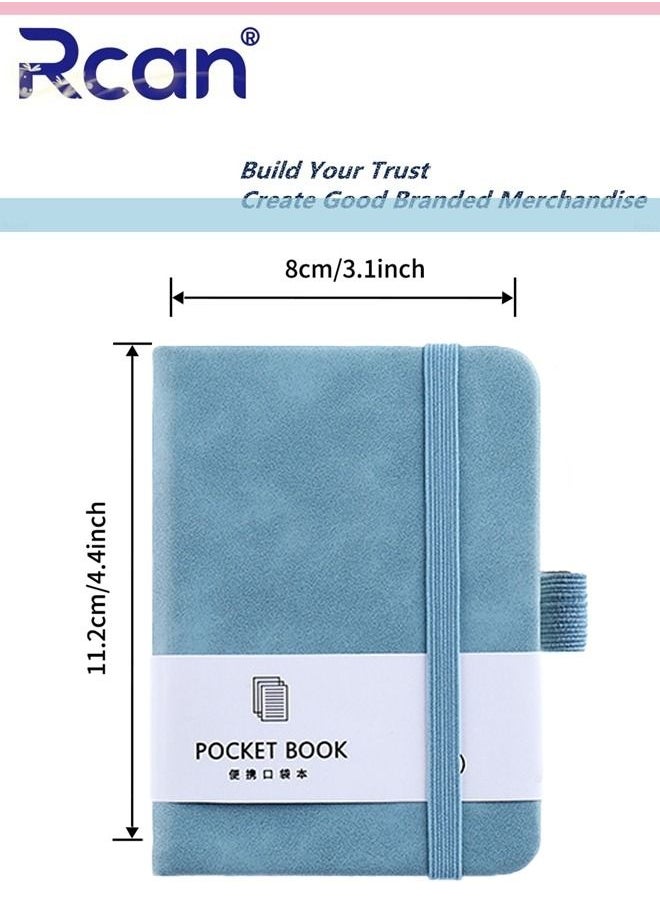 Rcan - 2 Pcs A7 Notebooks Pu Leather Hard Cover Elastic Band Mini Portable Thickened Notepad Memo Travel Diary Pocket Horizontal Line Small Book Suitable for Business Office School Students Family Writing - Image 1