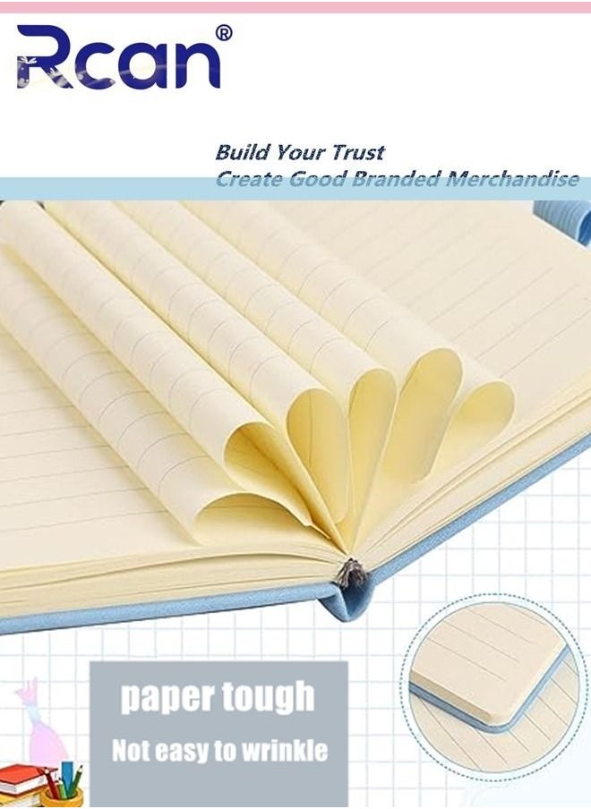 Rcan - 2 Pcs A7 Notebooks Pu Leather Hard Cover Elastic Band Mini Portable Thickened Notepad Memo Travel Diary Pocket Horizontal Line Small Book Suitable for Business Office School Students Family Writing - Image 1