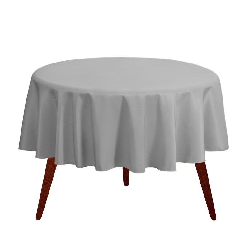 Gee Di Moda Round Tablecloth - 70 Inch Charcoal Round Table Cloth for 24 to 48 Inch Round Tables - Heavy Duty Washable Fabric - for Buffet Table  Holiday Party  Dinner  Wedding & Baby Shower - Image 1