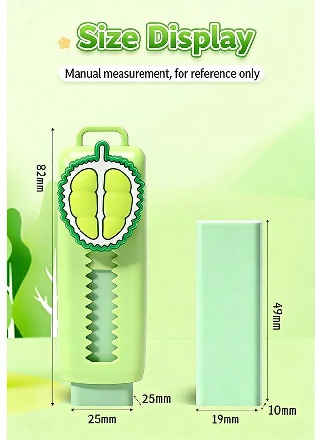 MXN 6 Pcs Cute Fruit Retractable Erasers Sliding Eraser Push-Pull Eraser with Replaceable Refill for Kids School Supplies - Image 2