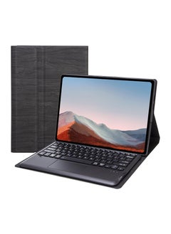 Arabic and English Keyboard Cover Case Compatible with Surface Pro 4/5/6/7, Leather Tablet Protective Cover with Wireless Removable Bluetooth Keyboard u0026 Trackpad Mouse