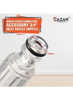 CAZAR CAZAR High Pressure Washer Water Filter Connection Accessory 34 Inlet Nozzle Nipple with Quick Connector Suitable for Ballorex Starq Gaocheng JPT Bosch ResQtech 2  - Image 4