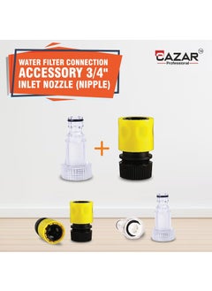 CAZAR CAZAR High Pressure Washer Water Filter Connection Accessory 34 Inlet Nozzle Nipple with Quick Connector Suitable for Ballorex Starq Gaocheng JPT Bosch ResQtech 2  - Image 2