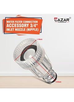 CAZAR CAZAR High Pressure Washer Water Filter Connection Accessory 34 Inlet Nozzle Nipple with Quick Connector Suitable for Ballorex Starq Gaocheng JPT Bosch ResQtech 2  - Image 3