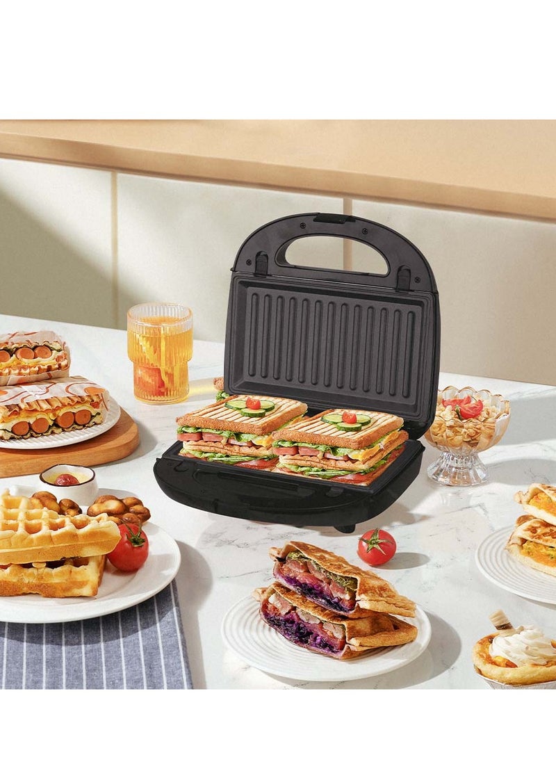 Winning Star 5 in 1 Electric Sandwich Maker, Panini Press Grill,  Waffle Iron, Donuts Maker, Nuts Maker Set with Removable Non-Stick Plates, Multi-Snack Maker Perfect for Cooking Grilled Cheese, Burgers, Steaks and Snacks  - Image 5