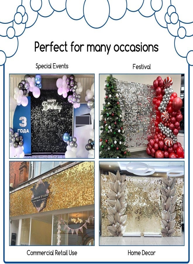 COKAOBE Champagne Gold Shimmer Wall Backdrop 24PCS Gold Sequins Backdrop Decoration Panels, Photo Backdrops for Birthday, Anniversary Wedding Engagement Decoration (Champagne Gold) - Image 5