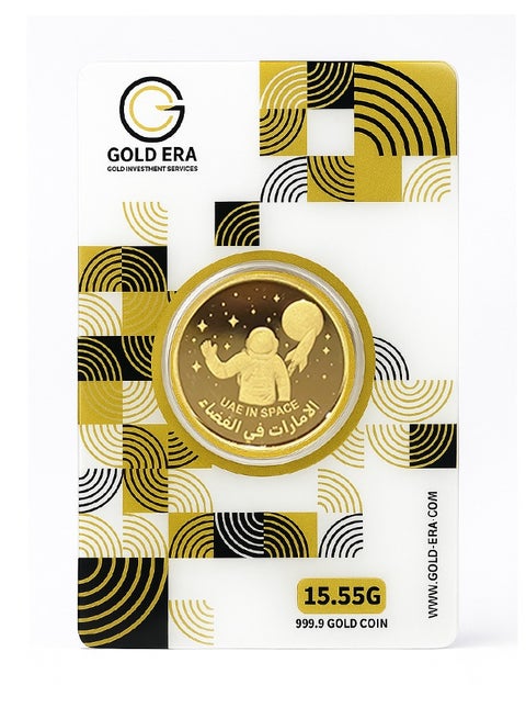 Gold Era 15.55 Grams Gold Coin – 24K 999.9 Pure Gold Coin with Space Design, Certified Investment Coin in Sealed Packaging