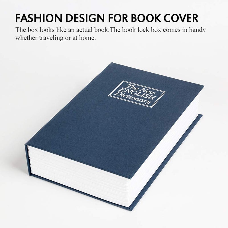 KYODOLED صندوق أمان كتاب KYODOLED مع قفل مفتاح محمول صندوق أمان معدني قاموس كتاب أمان مخفي 95 x 61 x 2 2 بحري كبير - Image 5