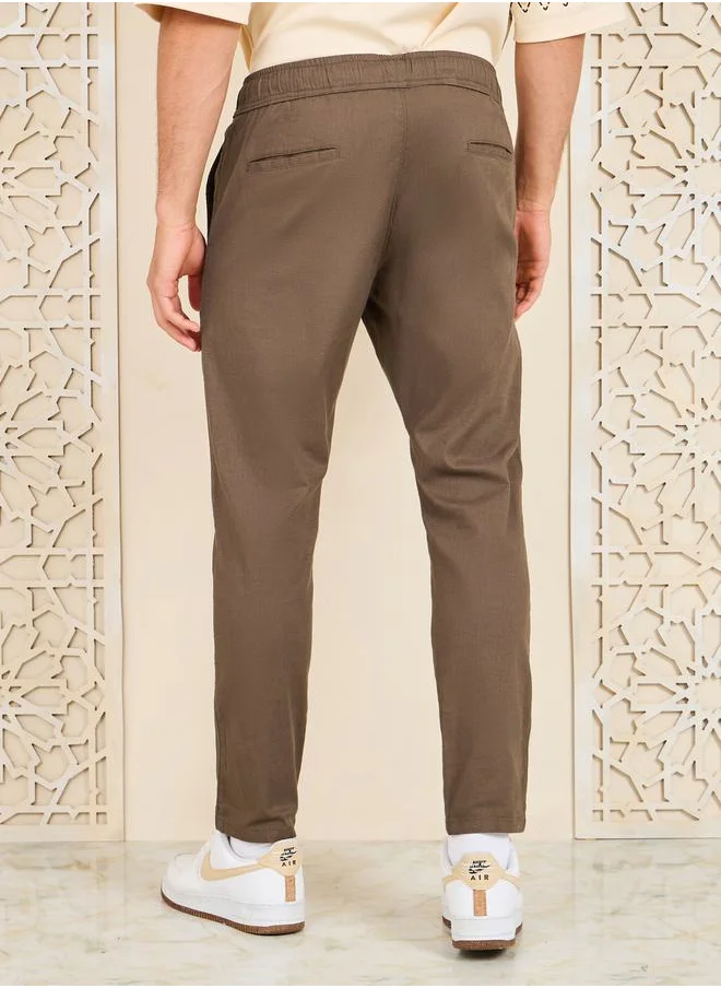 ستايلي Cotton Slub Relaxed Fit Ankle Length Pant