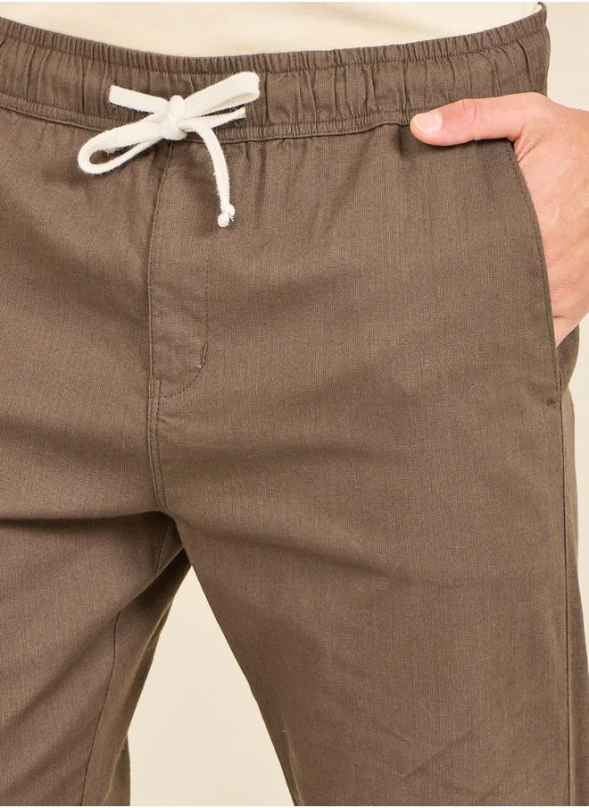 ستايلي Cotton Slub Relaxed Fit Ankle Length Pant