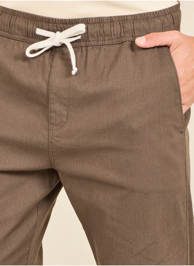 Styli Cotton Slub Relaxed Fit Ankle Length Pant  - Image 3