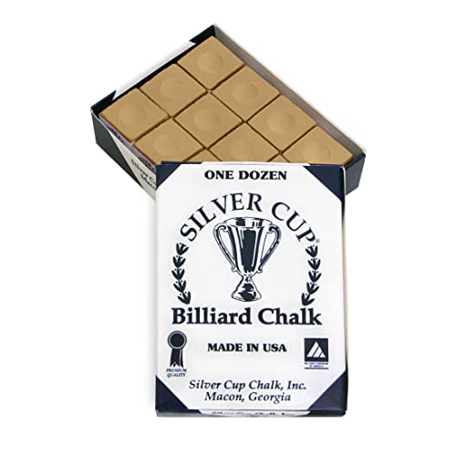 SILVER CUP Billiard CHALK - ONE DOZEN (Brown) - Image 1