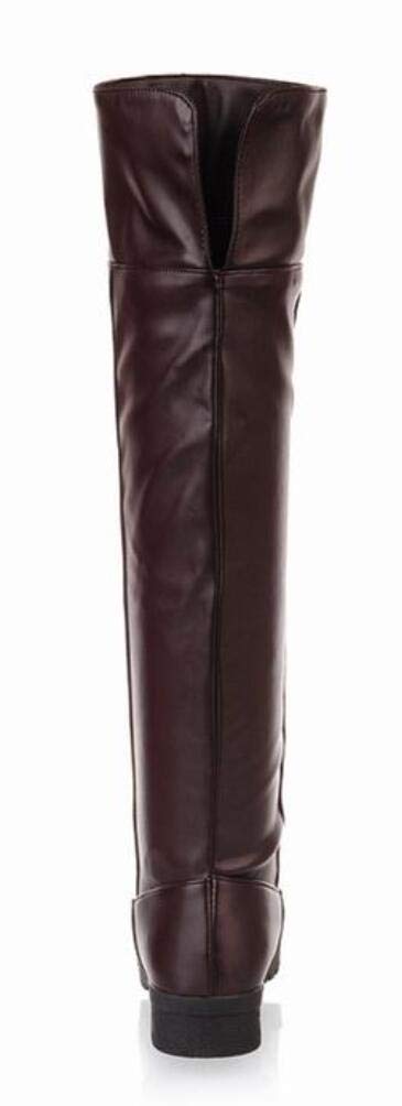 ACE SHOCK Men's Cosplay Boots Knee High Equestrian Boots Costume Shoes (9.5, brown) - Image 5