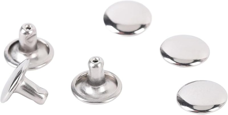 500 Pcs 9x6mm Stainless Steel Double Cap Leather Rivets for Crafting Belts Bags Boots Repair - Image 5