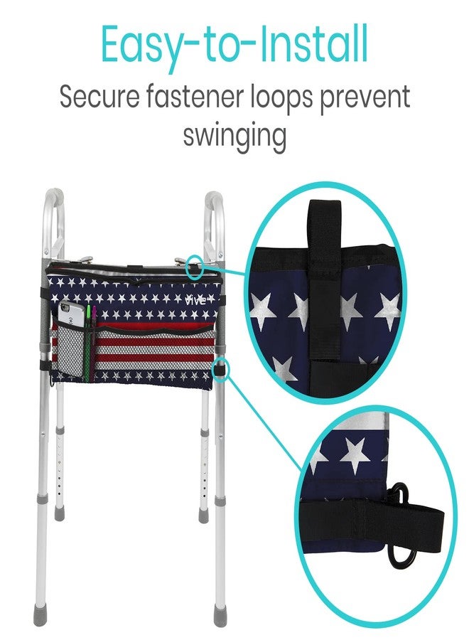 Vive Walker Bag - Accessories Wheelchair Basket Pouch (Water Resistant) - Seniors Caddy Accessory Attachment for Folding, Rolling Walkers - Carry Storage Carrier Tote - Lightweight, Universal Size - Image 4