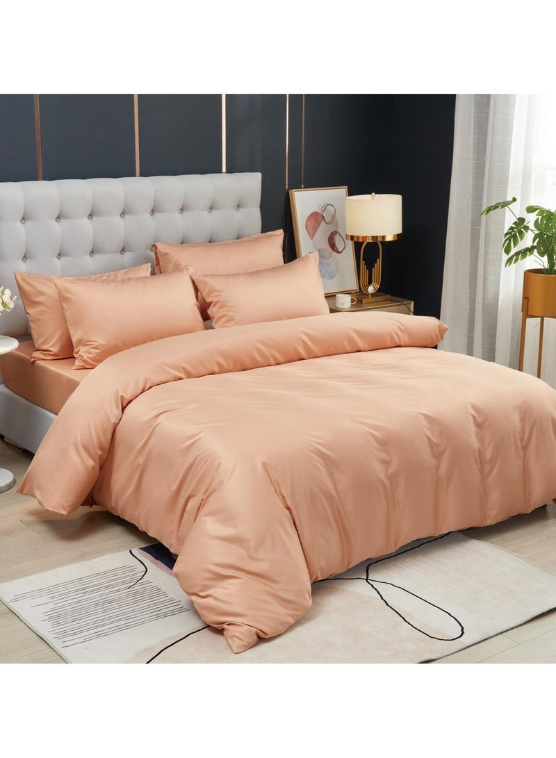 Duoduo home طقم غطاء لحاف ملكي من الساتان الحريري 6 قطع، بطيخ