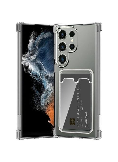 Clear Shockproof Wallet Case Compatible with Samsung Galaxy S24 Ultra