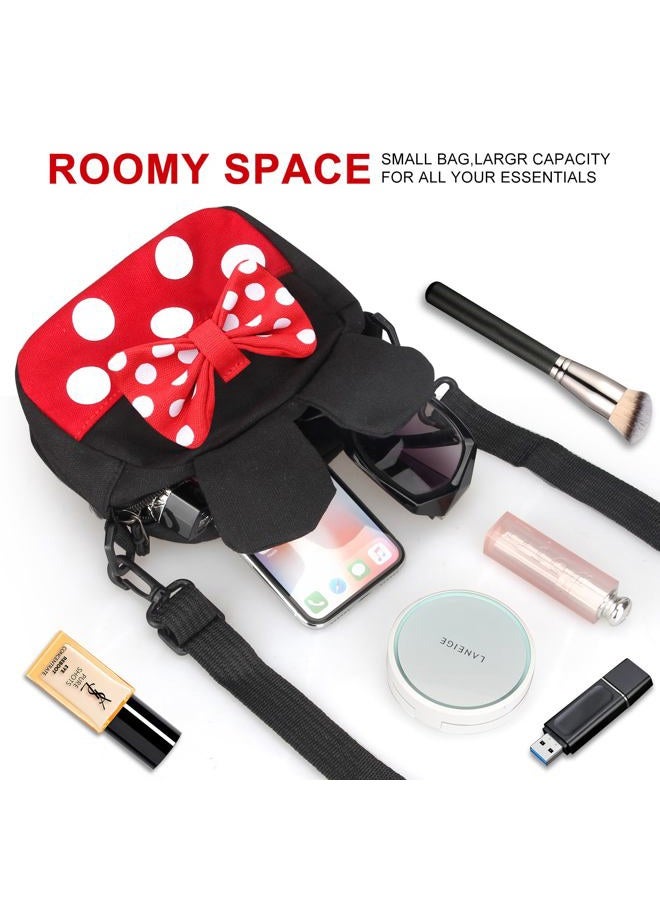 Dksyee Cute Disney Crossbody Bag for Little Girls Toddler Minnie Mouse Crossbody Purse Kids Small Shoulder Bags Mini Cartoon Cross Body Bag with Mouse Ears - Image 4
