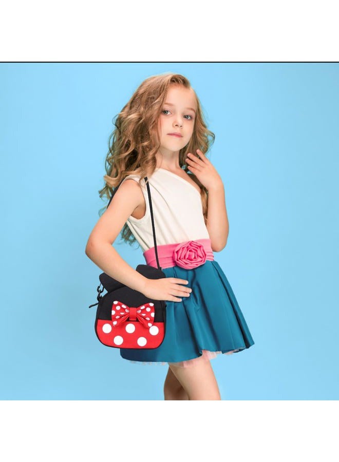 Dksyee Cute Disney Crossbody Bag for Little Girls Toddler Minnie Mouse Crossbody Purse Kids Small Shoulder Bags Mini Cartoon Cross Body Bag with Mouse Ears - Image 2