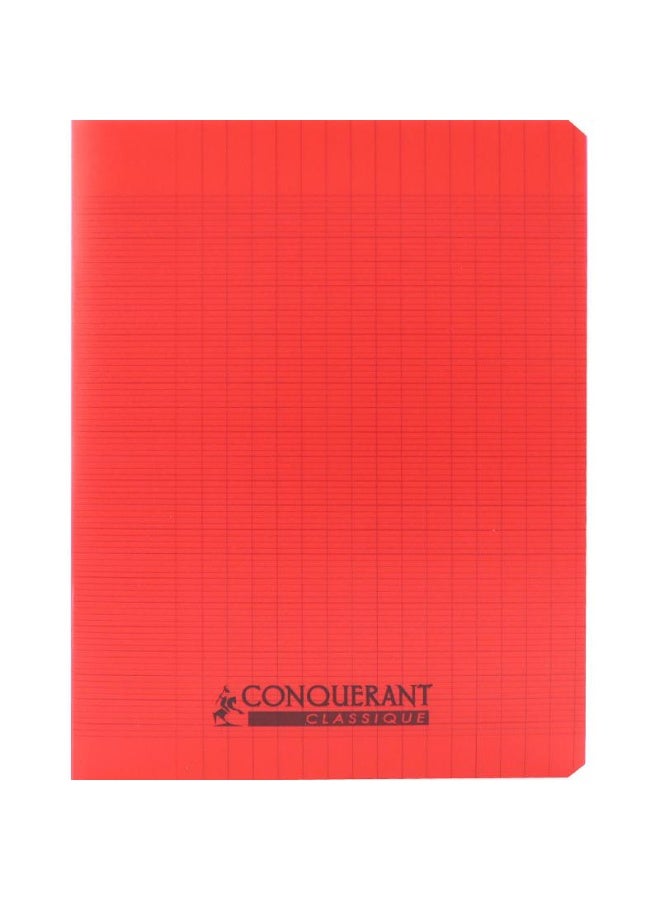 كونكويرانت دفتر ملاحظات (سييس) ١٧ × ٢٢ سم، ٩٦ صفحة (٤٨ ورقة)، مسطر مربع (فرنسي)، أحمر - Image 1